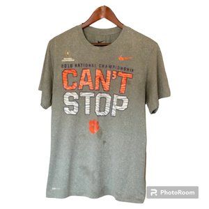 Clemson Tigers Gray S/S T-Shirt Men's Size L 2016 National Championship ACC NCAA